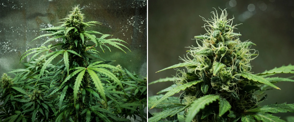 Grow report Royal Dwarf: εβδομάδα 7, πυκνά άνθη Φυτό κάνναβης Royal Dwarf την 7η εβδομάδα, με πυκνά κολλώδη άνθη, λευκούς ύπερους, ρητινώδη άνθη και υγιές πράσινο φύλλωμα.