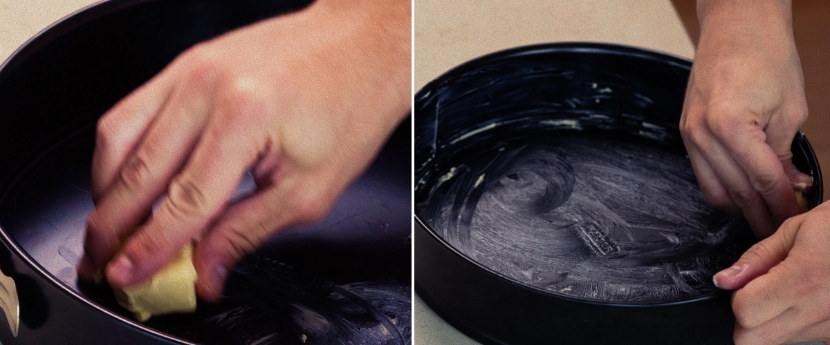 Άλειμμα μιας φόρμας με βούτυρο, πρώτο βήμα για να ψήσετε ένα σπιτικό cannabis space cake