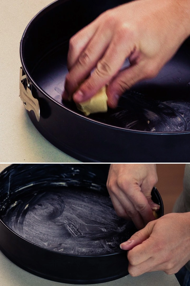 Άλειμμα μιας φόρμας με βούτυρο, πρώτο βήμα για να ψήσετε ένα σπιτικό cannabis space cake